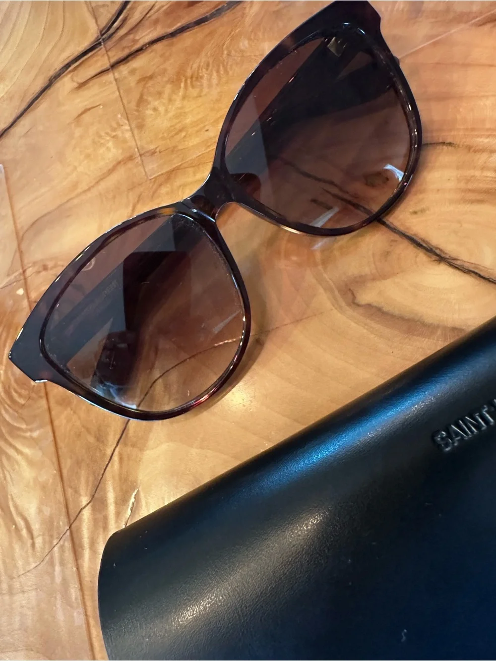 Saint Laurent Dark Brown Gradient Cat-Eye Sunglasses